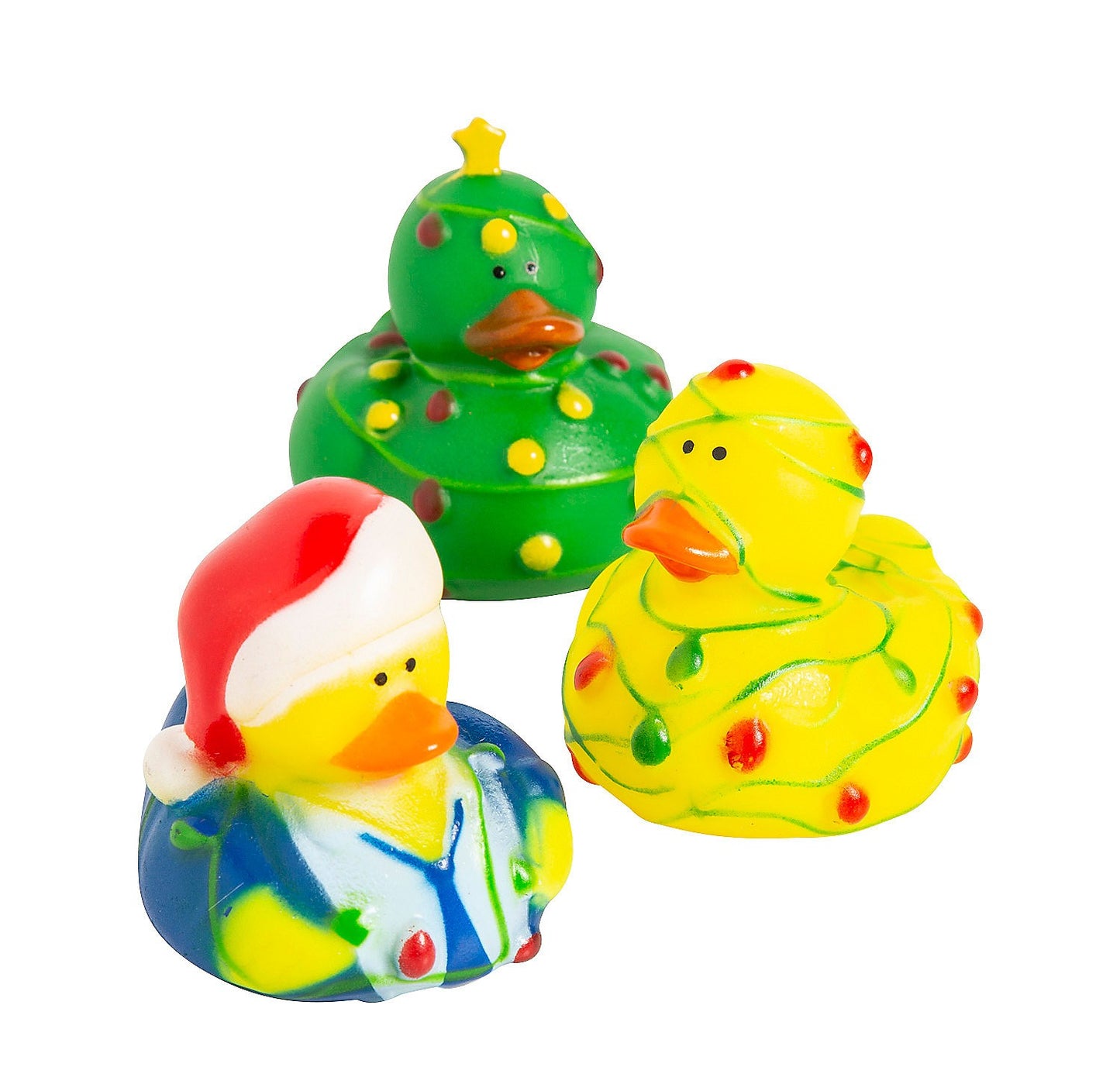 2 1/4" Wrapped in Christmas Lights Multicolor Rubber Ducks