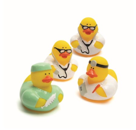 2" Doctor Rubber Ducks with Stethoscope, Clipboard & Thermometer