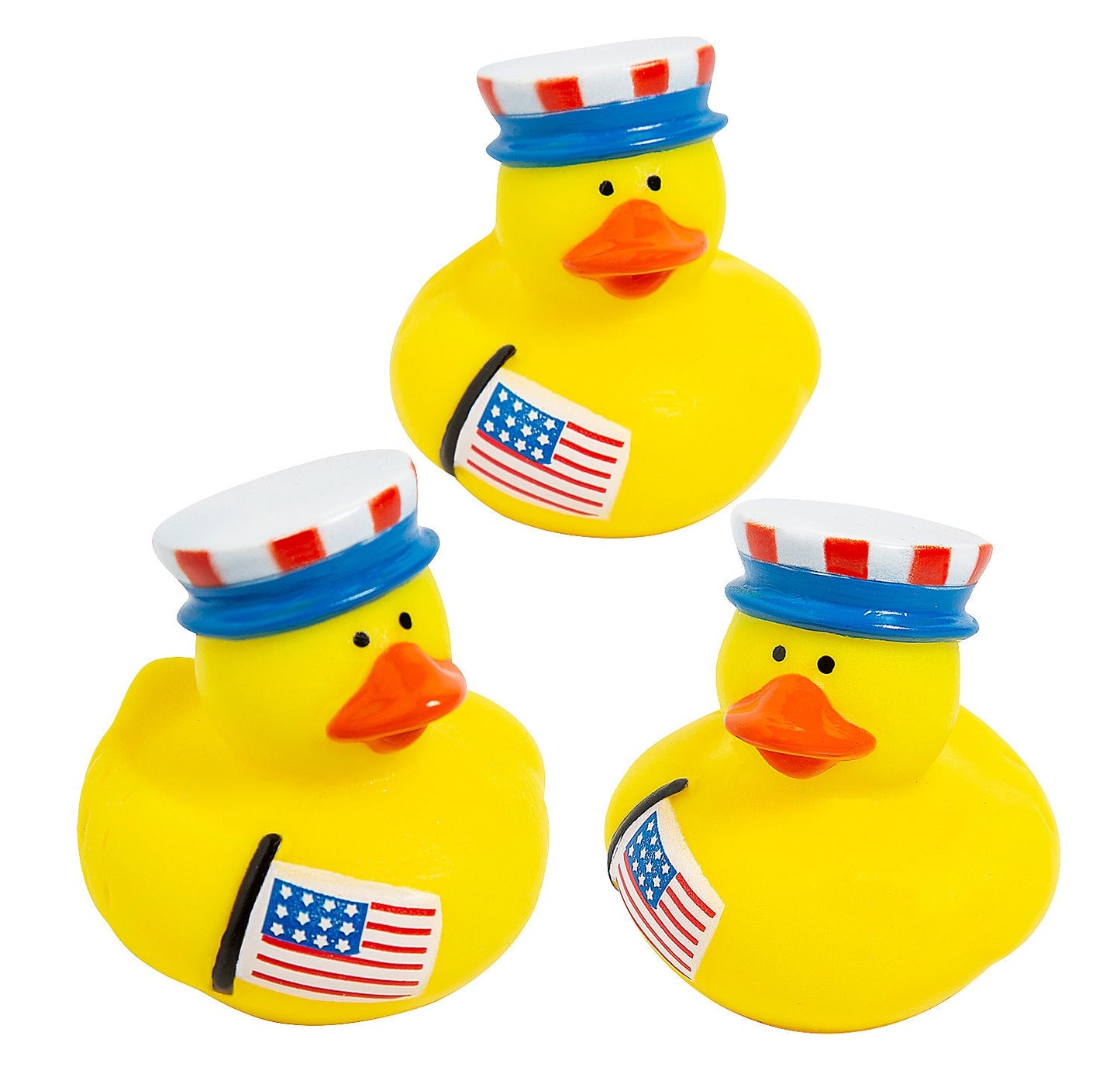 2" Patriotic Top Hat with Stars & Stripes Rubber Ducks