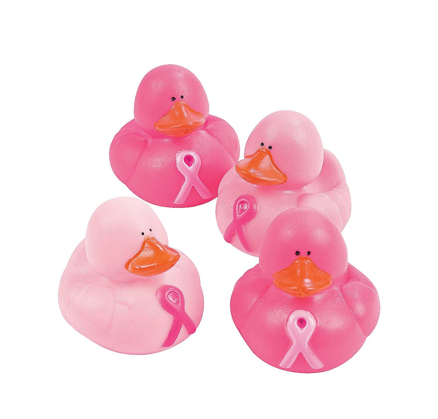 2" Pink Ribbon Breast Cancer Awareness Rubber Ducks
