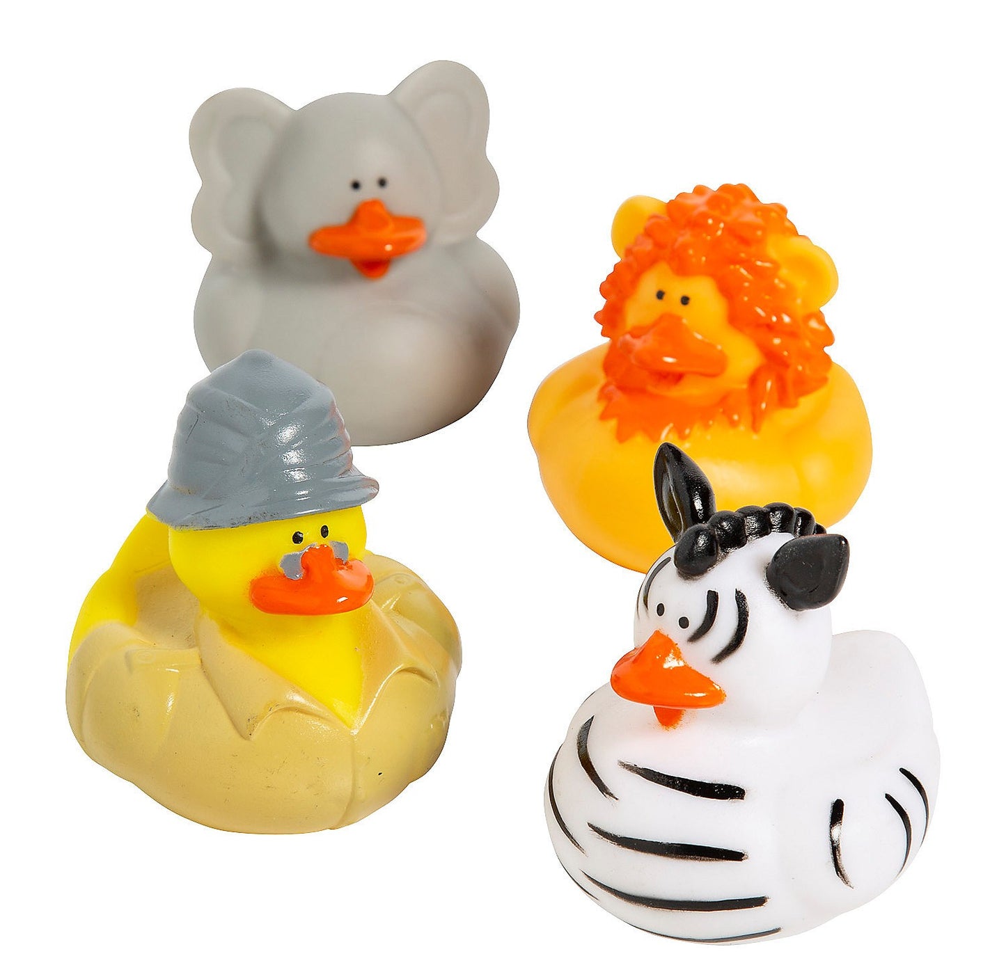 2" Safari Animals & Explorers Multicolor Rubber Ducks