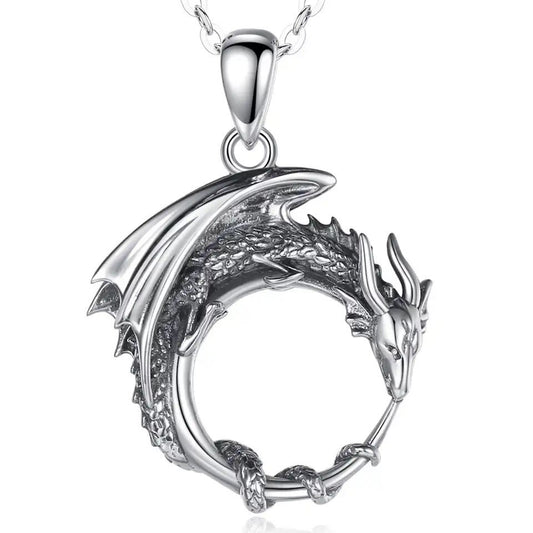 .925 Sterling Silver Dragon Necklaces