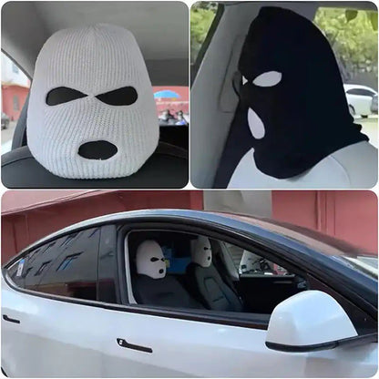Ski Mask Mobile Marvel Car Headrest Cover - 2 Piece Set