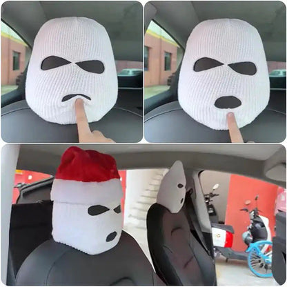 Ski Mask Mobile Marvel Car Headrest Cover - 2 Piece Set