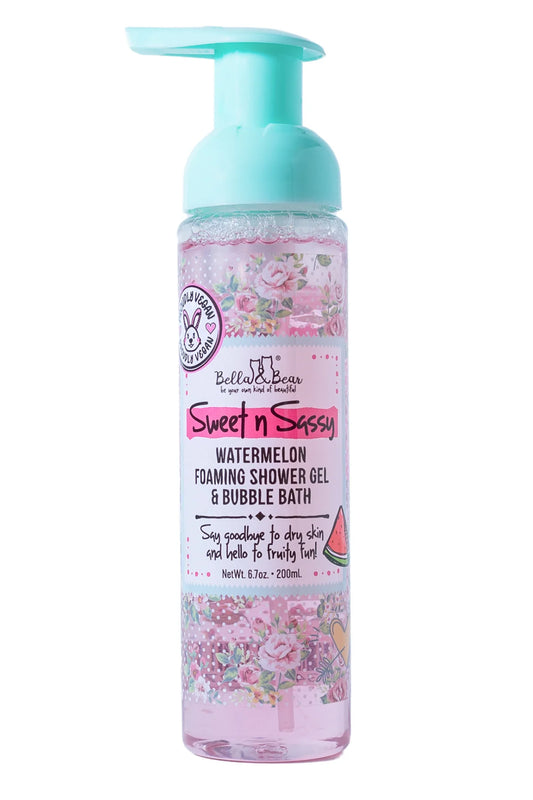 Bella & Bear - Sweet 'N' Sassy Watermelon Foaming Shower Gel & Bubble Bath 6.7oz