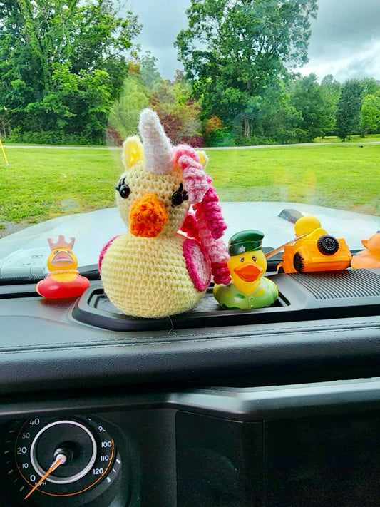 The Diva Unicorn Duck Handmade Crochet Unicorn Duck - 4" "The Quackicorn"