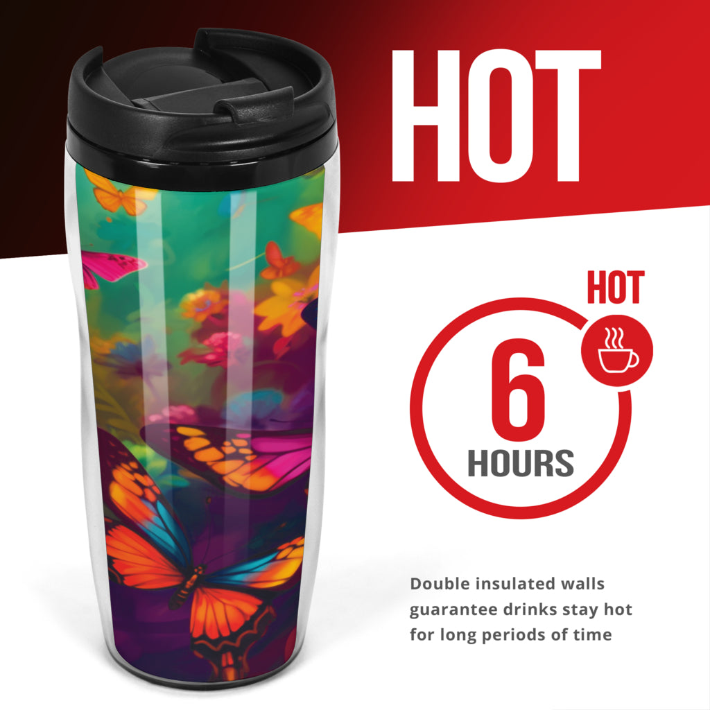 Butterfly Coffee Cup 002 - 11oz Insulated Hot Tumbler