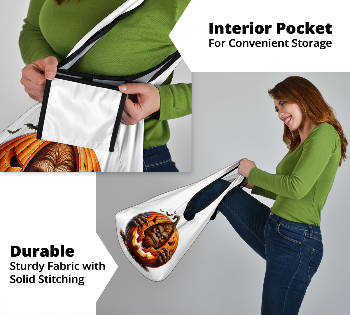 Halloween Reusable Grocery Trick or Treat Bags - Set of 3