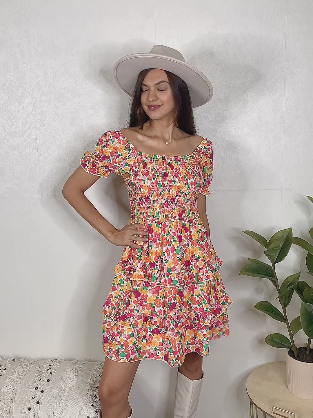 double take mini dress Double Take Smocked Sweetheart Neck Flounce Sleeve Mini Dress – The  Enchanted Coach, LLC