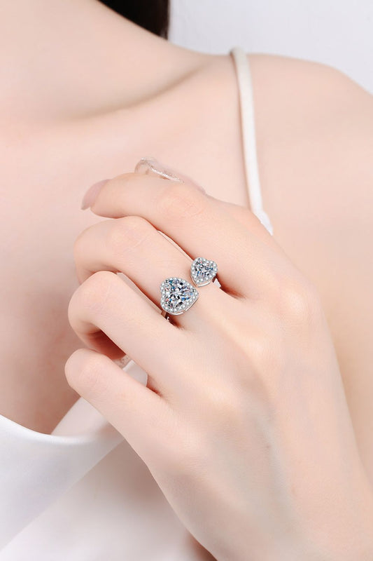 2.55 Carat Heart-Shape Moissanite Open Ring
