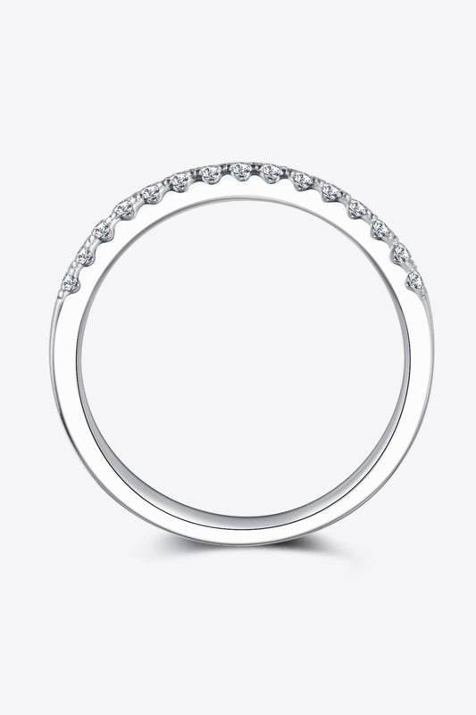 .23 Carat Moissanite Platinum-Plated Half-Eternity Ring