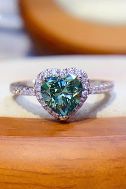 1 Carat Moissanite Heart Ring