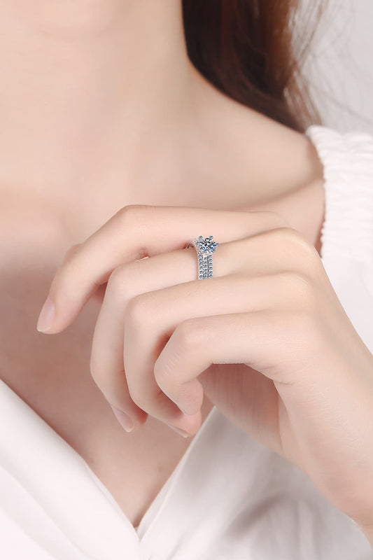 .5 Carat Moissanite 925 Sterling Silver Ring Set