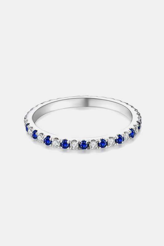 .26 Carat Moissanite .347 Carat Lab-Grown Sapphire Ring