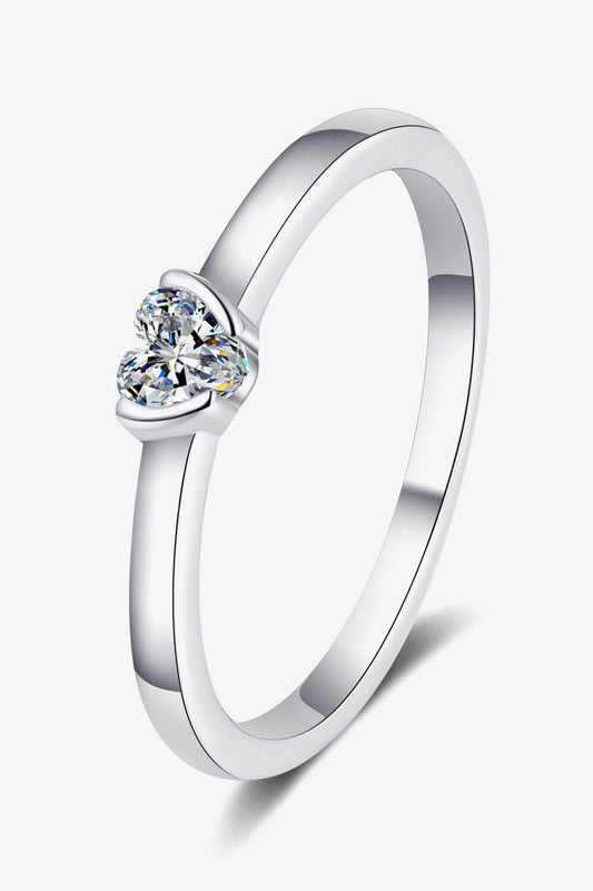 .3 Carat Heart-Shaped Moissanite Solitaire Ring