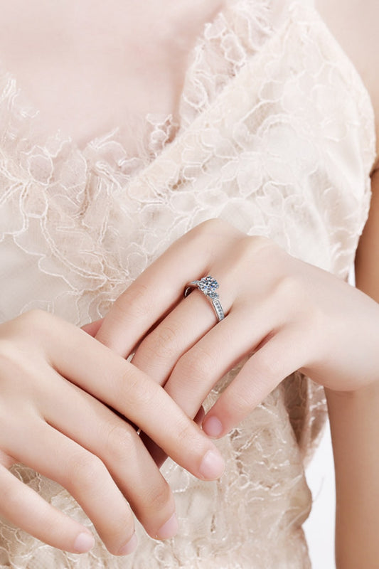 .8 Carat Lucky Charm Moissanite Rhodium-Plated Ring