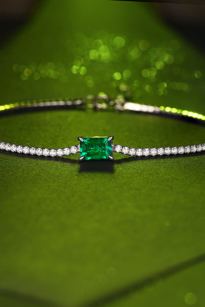 1 Carat Adored Lab-Grown Emerald Bracelet