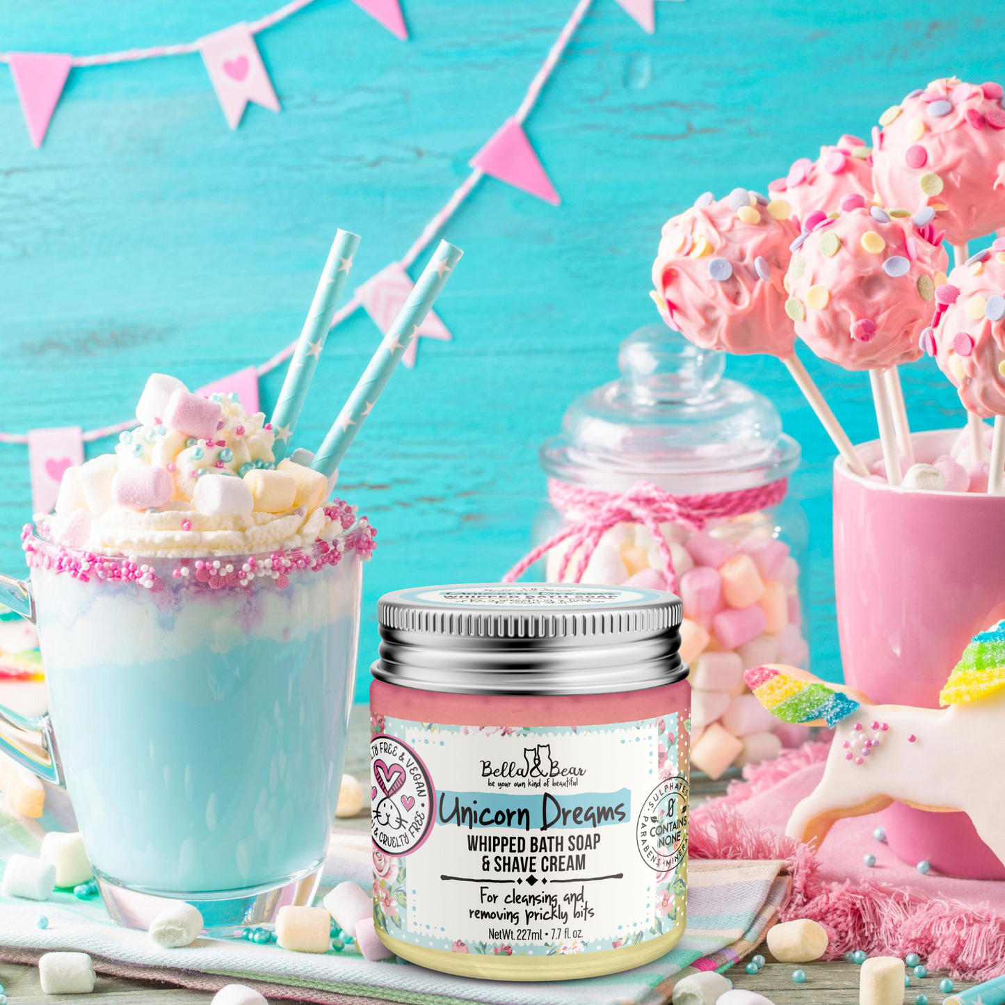 Bella & Bear - Unicorn Dreams Whipped Bath Soap & Shave Cream 6.7oz