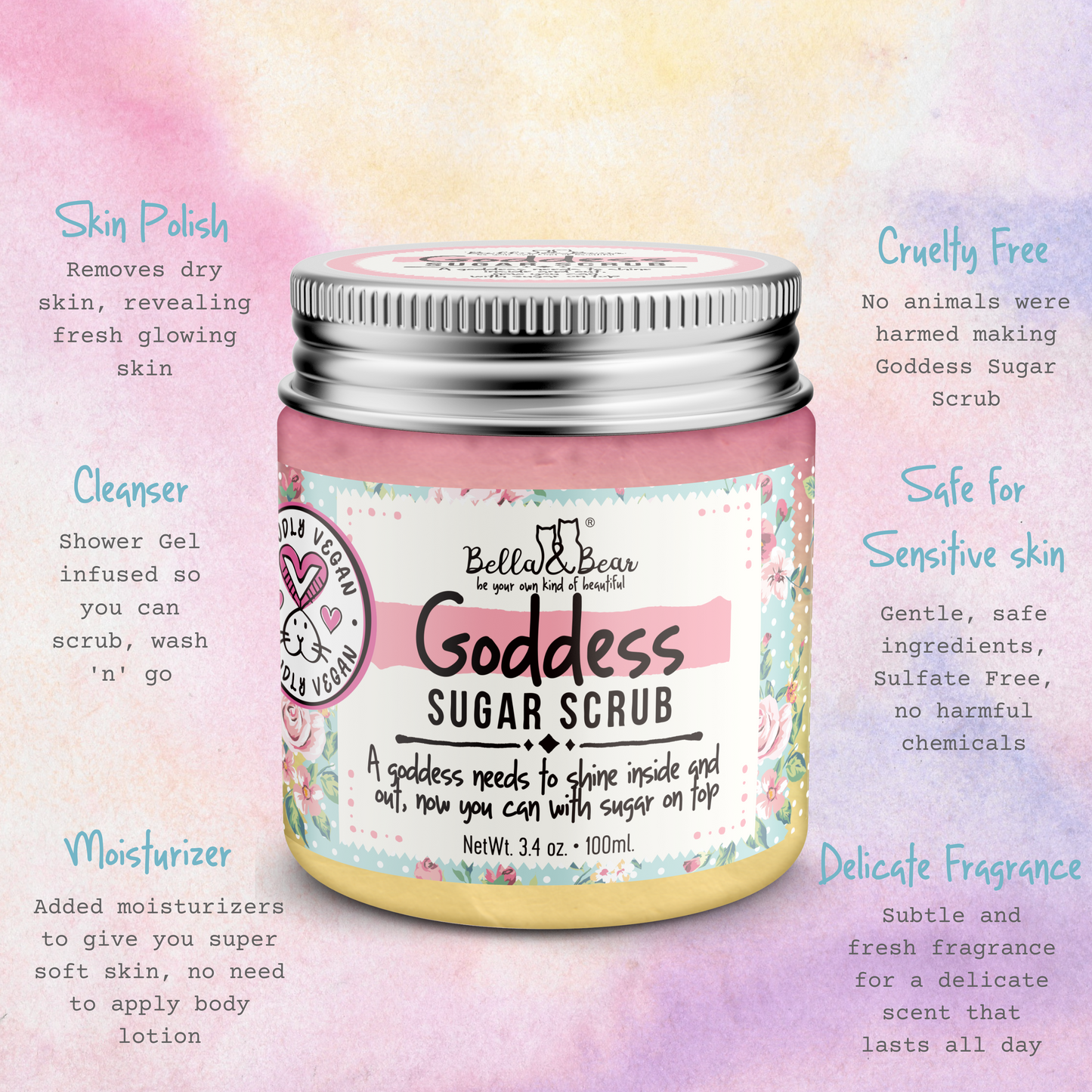Bella and Bear - Goddess Sugar Scrub 6.7oz