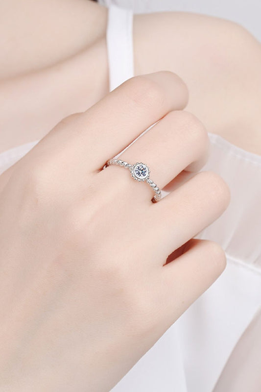 .3 Carat Moissanite Rhodium-Plated Ring