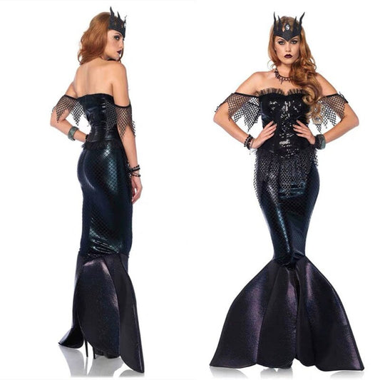 Sexy Beach Mermaid Dress Halloween Cosplay Costume Stage Carnival Party Adult Suit Women Fantasy Sequins Suit