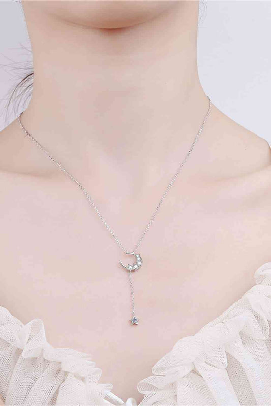 .4 Carat Star & Moon Moissanite Necklace