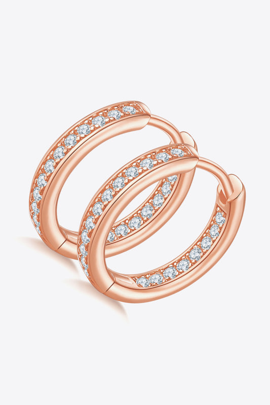 .32 Carat Moissanite 925 Sterling Silver Huggie Earrings