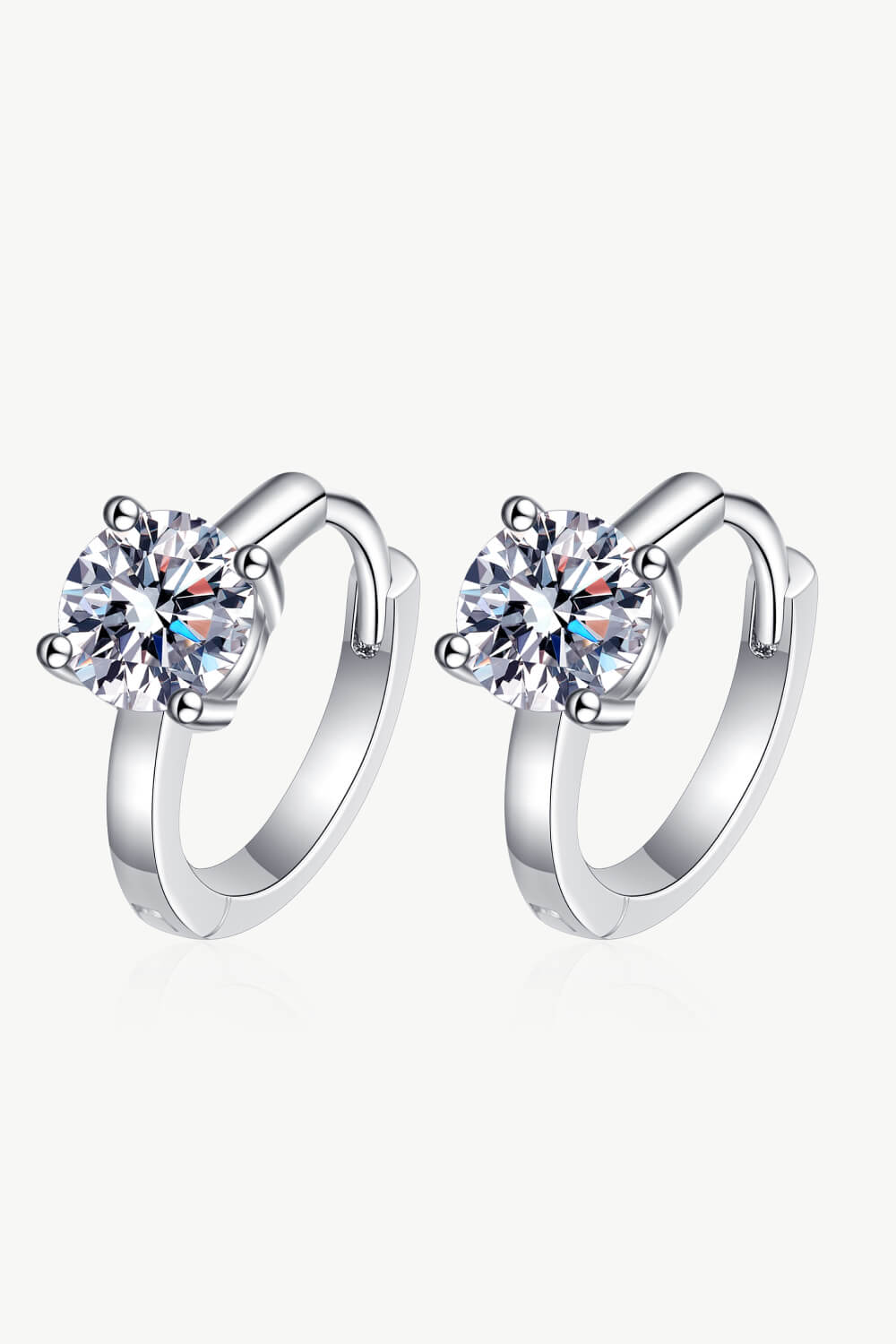 .5 Carat Moissanite Huggie Earrings