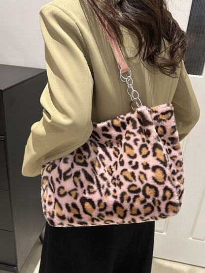 Faux Fur Leopard Shoulder Bag