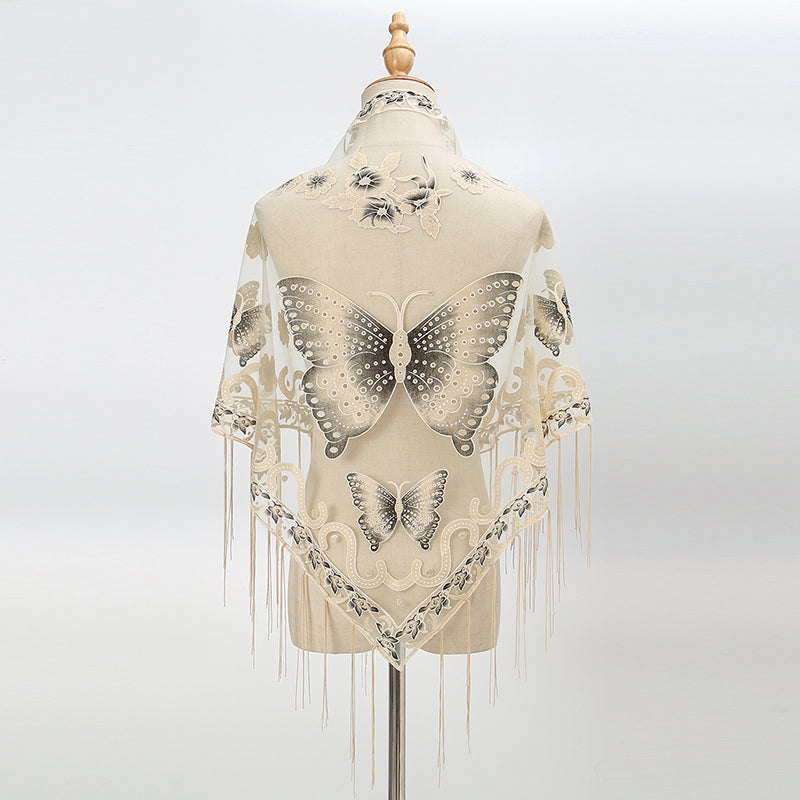 Elegant Sheer Butterfly Shawl – Light and Flowing for Stylish Coverage