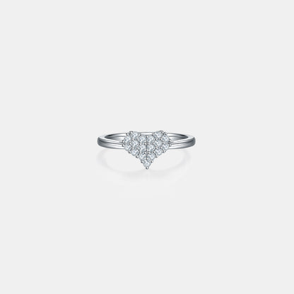 .33 Carat Moissanite 925 Sterling Silver Heart Ring