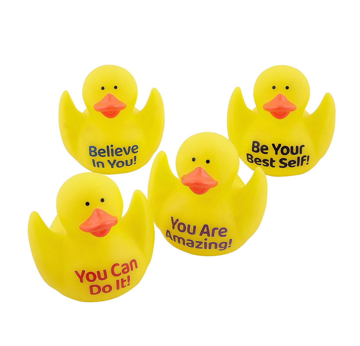 2" Inspirational Phrases Yellow Rubber Ducks