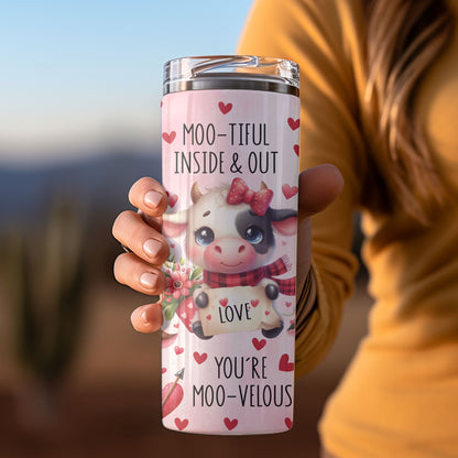 Valentine's Day - Dairy Cow Skinny Tumbler - 20oz or 30oz