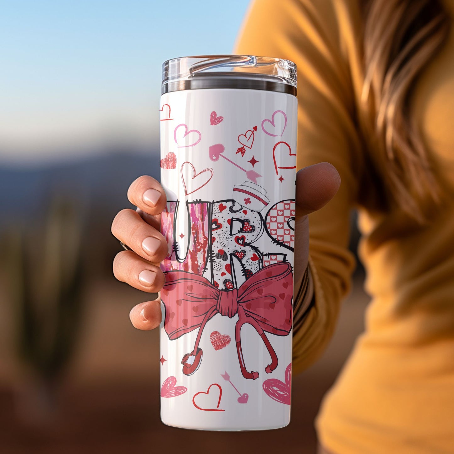 Valentine's Day - Nurse Day Skinny Tumbler - 20oz or 30oz