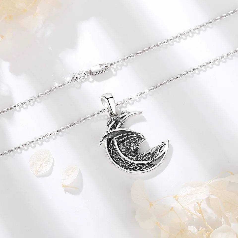 .925 Sterling Silver Dragon Necklaces