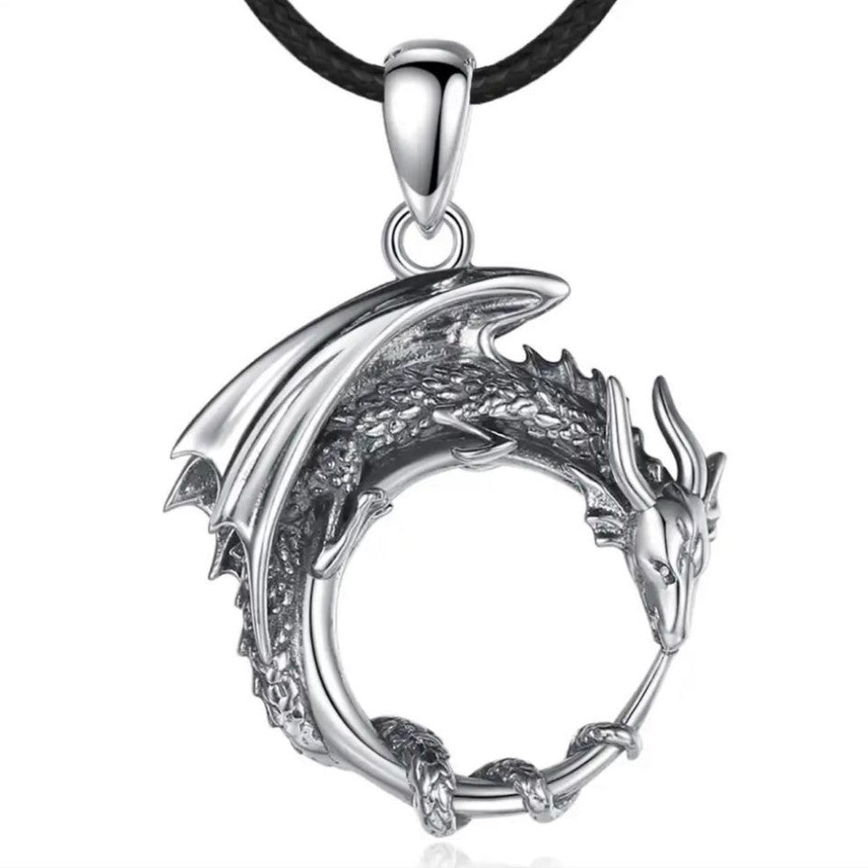 .925 Sterling Silver Dragon Necklaces
