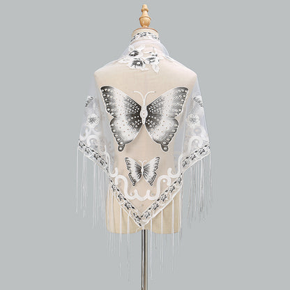 Elegant Sheer Butterfly Shawl – Light and Flowing for Stylish Coverage