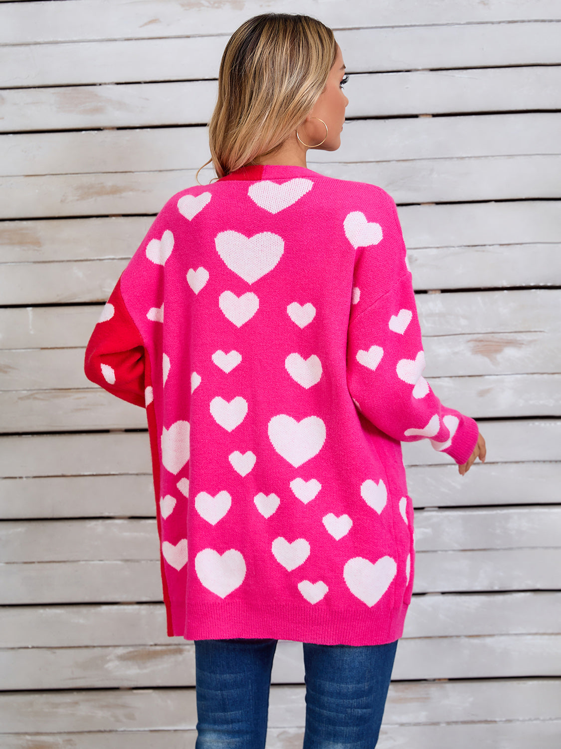 Angel Wings Heart Open Front Long Sleeve Cardigan