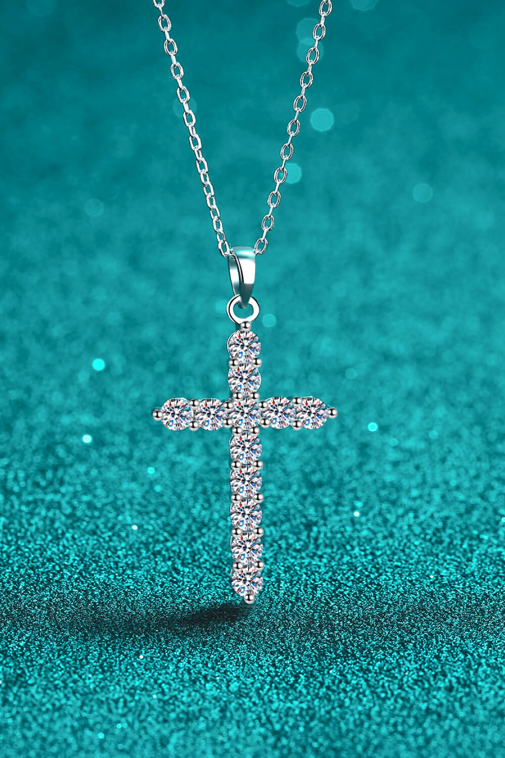 3.6 Carat Adored 925 Sterling Silver Cross Moissanite Necklace