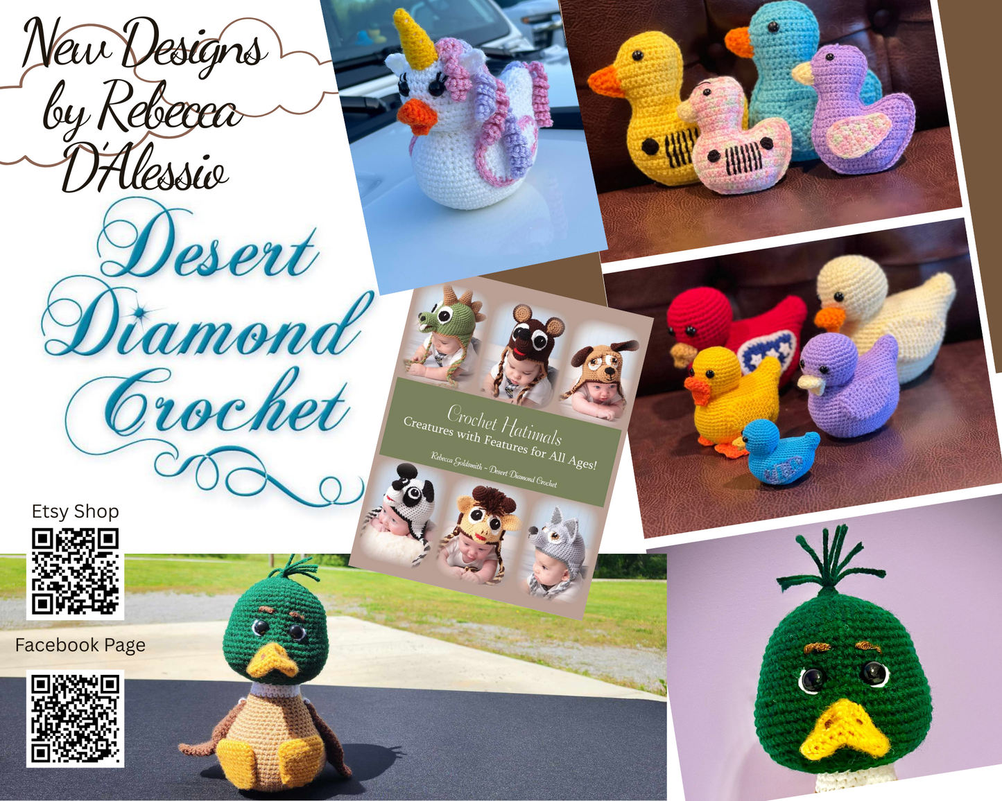 Handmade Crochet Rubber Duck - Youngstown University Ducks - 4"