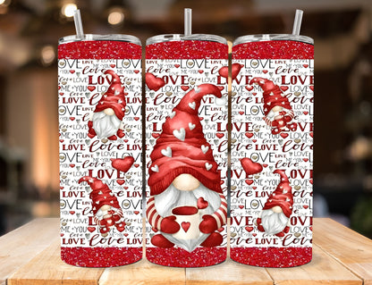 Valentine's Day Red Gnomes Skinny Tumbler - 20oz or 30oz