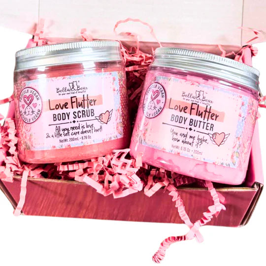 Bella & Bear - 2 Piece Love Flutter Gift Set Body Butter | Body Scrub 6.7oz