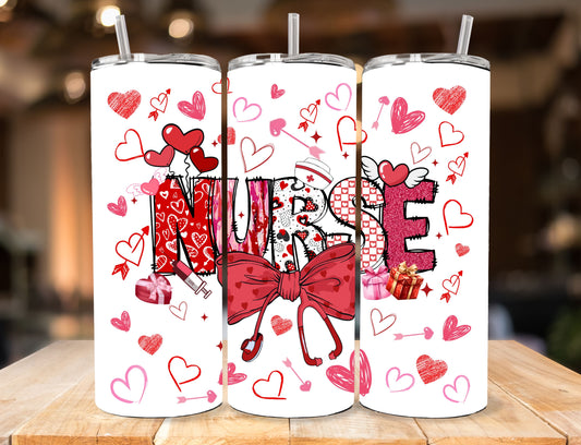 Valentine's Day - Nurse Day Skinny Tumbler - 20oz or 30oz