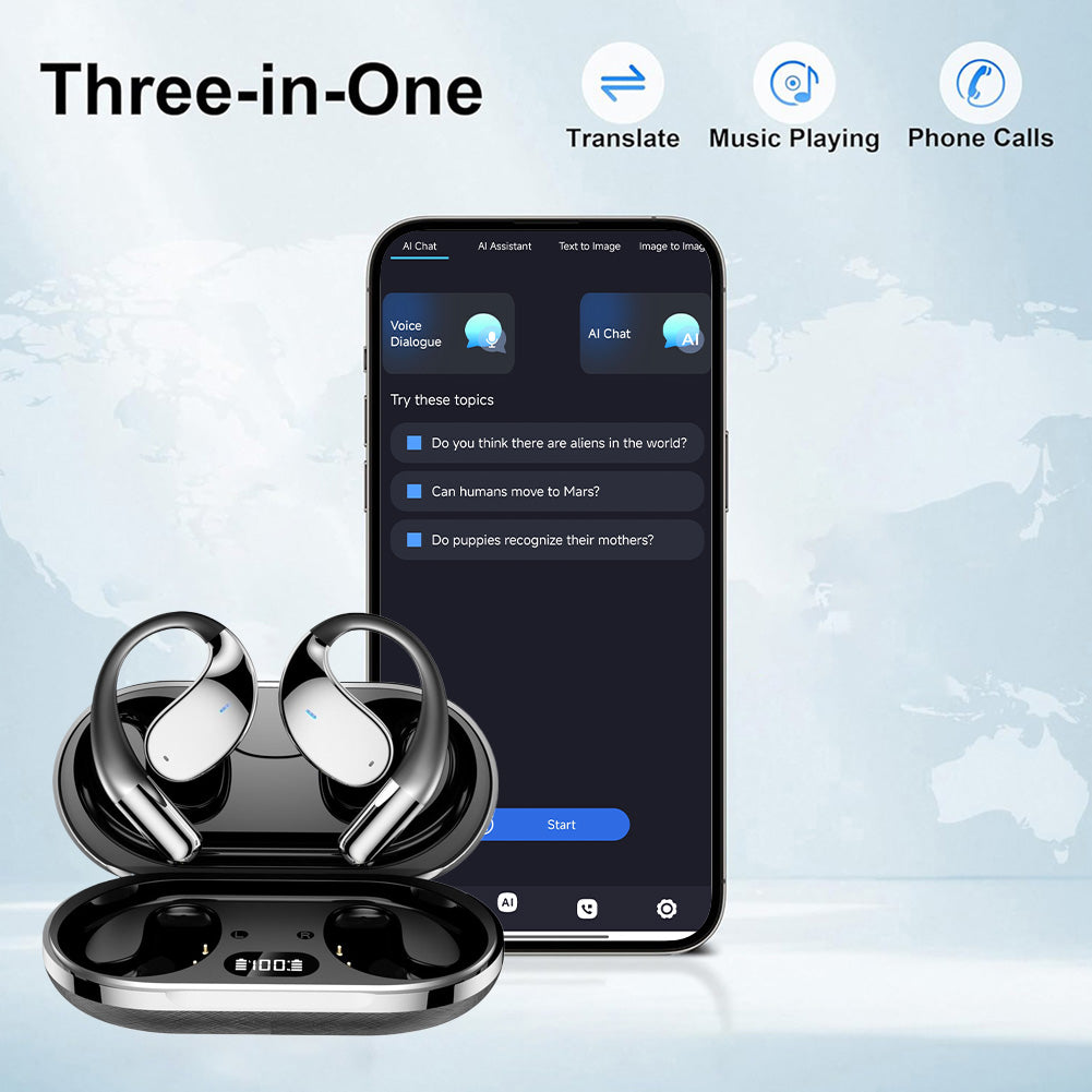 3‑in‑1 AI Translator Earbuds with Real‑Time 144‑Language Translation