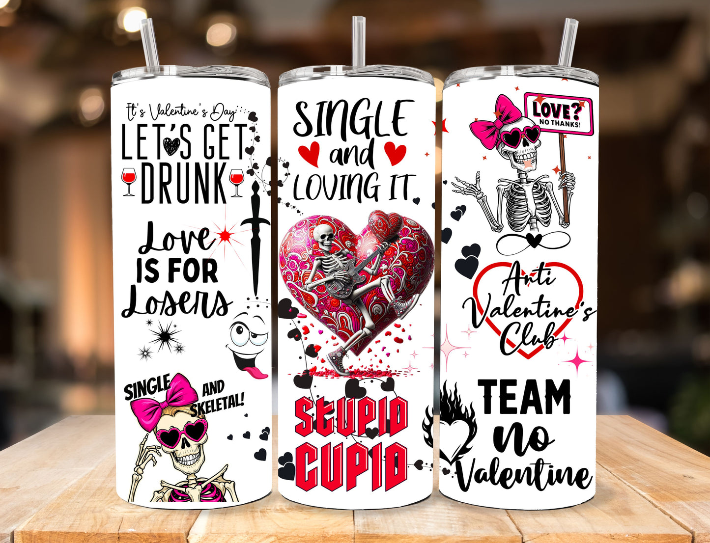 Valentine's Day - Single Stupid Cupid Skinny Tumbler - 20oz or 30oz