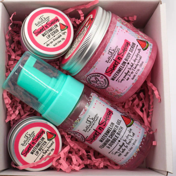 Bella & Bear - Sweet 'N' Sassy Watermelon 4 piece Shower Gel, Body Scrub & Lip Care Gift Set