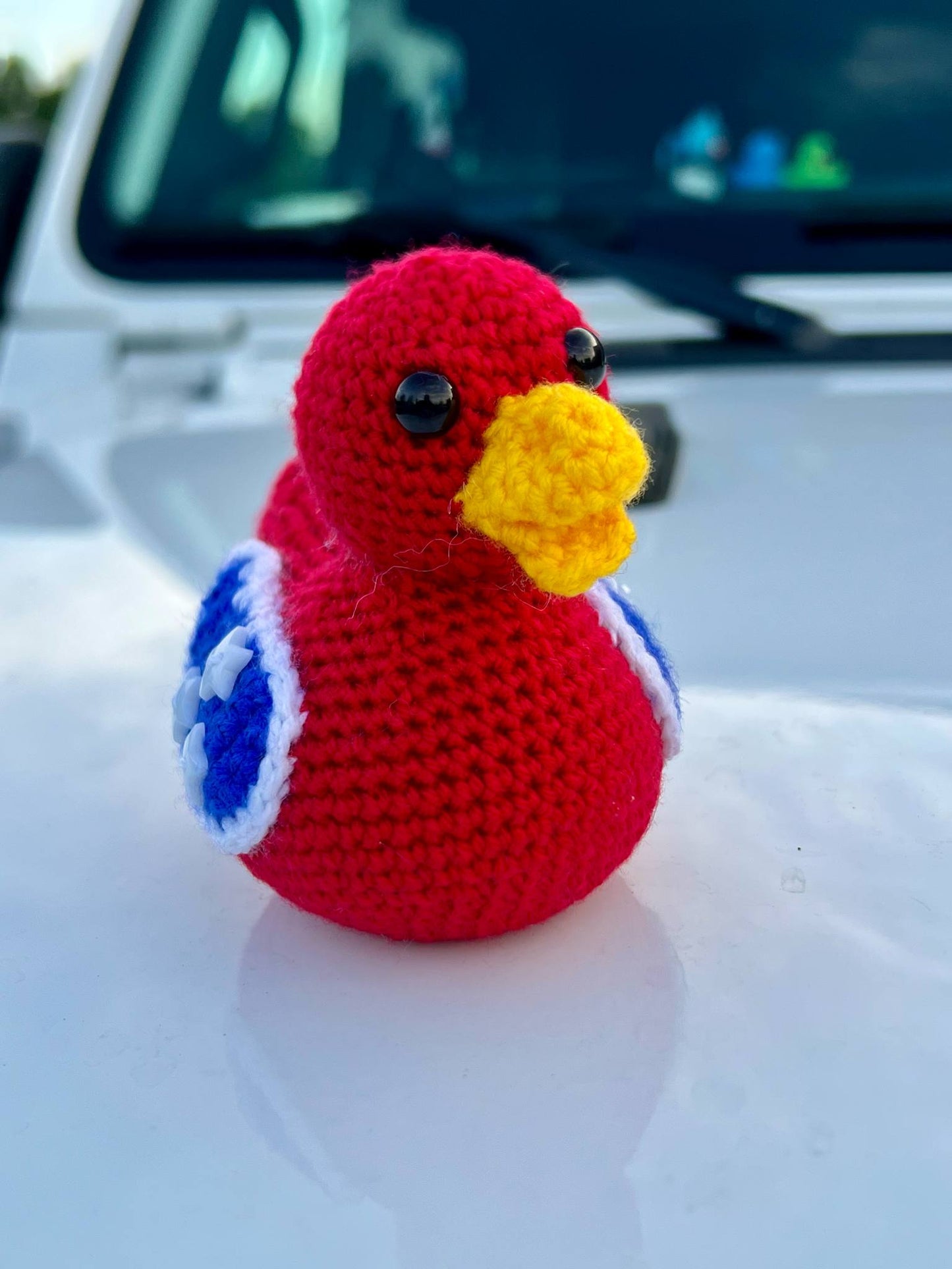 Handmade Red/White/Blue (Tennessee Flag option)  Crochet Rubber Duck - 4"