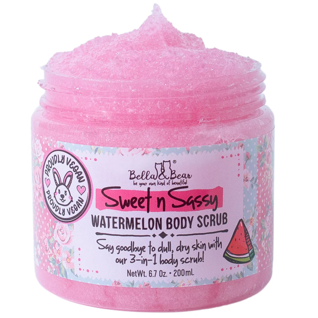 Bella & Bear - Sweet 'N' Sassy Watermelon 4 piece Shower Gel, Body Scrub & Lip Care Gift Set