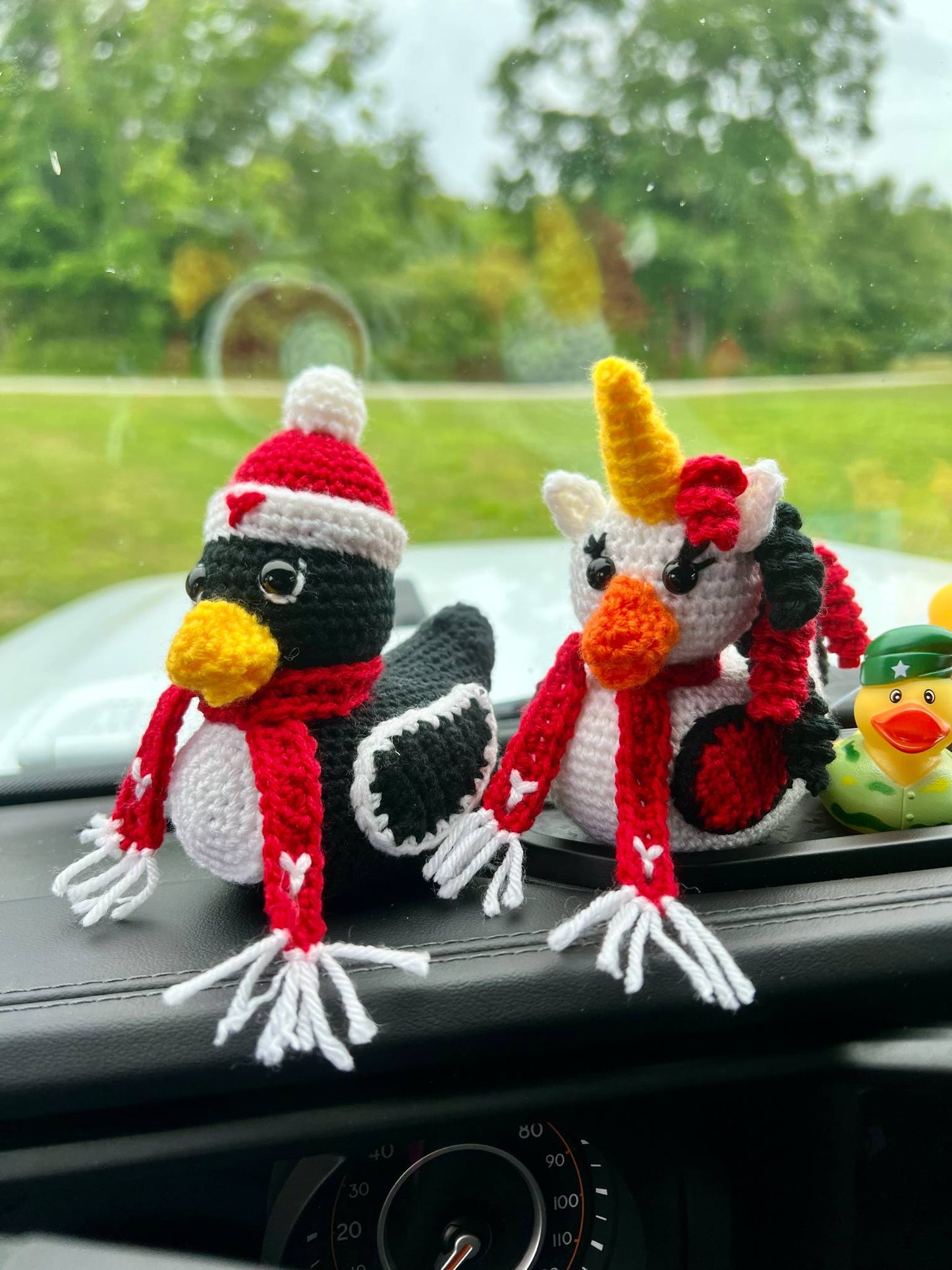 Handmade Crochet Rubber Duck - Youngstown University Ducks - 4"