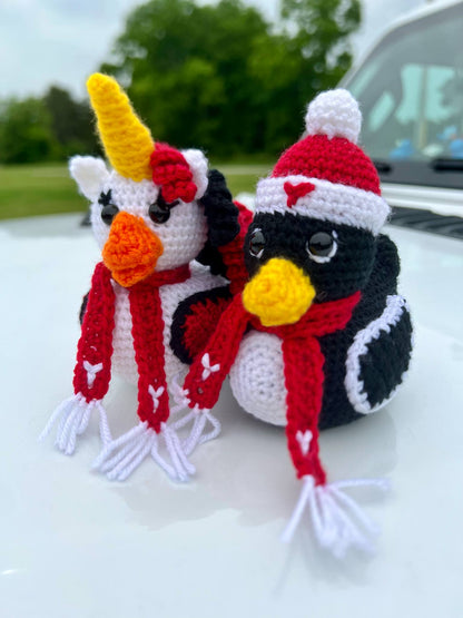 Handmade Crochet Rubber Duck - Youngstown University Ducks - 4"